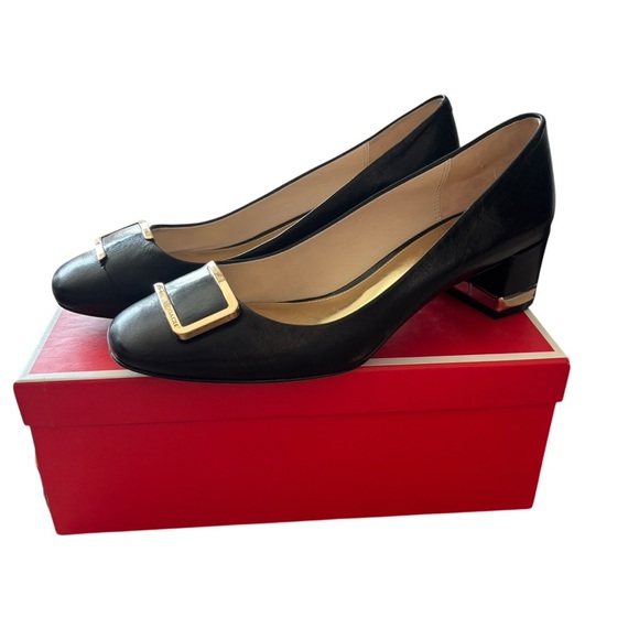 Coach Heeled Shoes Women’s Size 7.5 Isla Black Leather Slip On - Picture 6 of 9